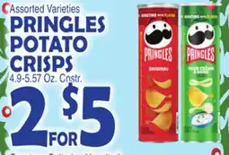 Bravo Supermarkets PRINGLES POTATO CRISPS 4.9-5.57 Oz. Cnstr offer