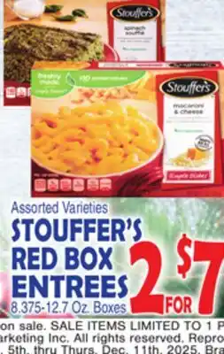 Bravo Supermarkets STOUFFER'S RED BOX ENTREES offer