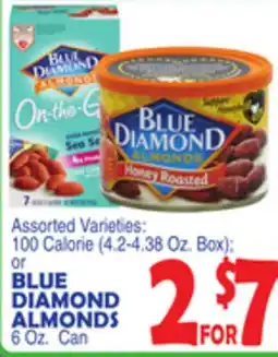 Bravo Supermarkets BLUE DIAMOND ALMONDS, 6 Oz. Can offer