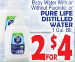 Bravo Supermarkets PURE LIFE DISTILLED WATER offer
