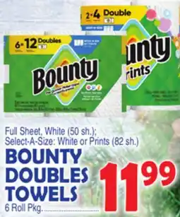 Bravo Supermarkets BOUNTY DOUBLES TOWELS offer