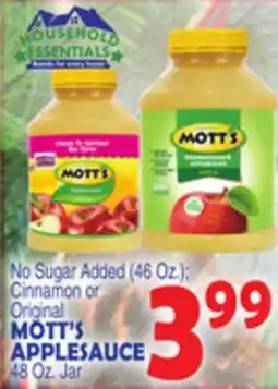 Bravo Supermarkets MOTT'S APPLESAUCE, 48 Oz. Jar offer