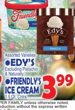 Bravo Supermarkets EDY'S Excluding FRIENDLY'S ICE CREAM offer