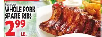Bravo Supermarkets WHOLE PORK SPARE RIBS offer