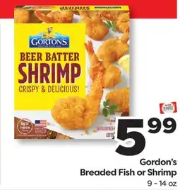 Weis Markets Gordon's Breaded Fish or Shrimp offer