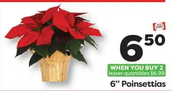 Weis Markets 6 Poinsettias offer