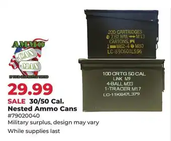 Runnings Ammo Can Man 30/50 Cal. Nested Ammo Cans offer