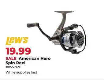 Runnings Lew's American Hero Spin Reel offer