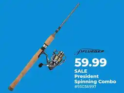 Runnings Pflueger President Spinning Combo offer