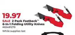 Runnings 2 Pack Fastback 6-In-1 Folding Utility Knives offer