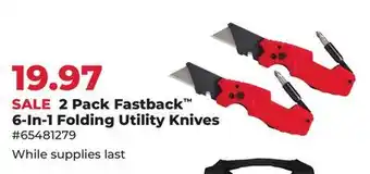 Runnings 2 Pack Fastback 6-In-1 Folding Utility Knives offer