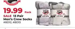 Runnings 13 Pair Men's Crew Socks offer