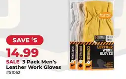 Runnings 3 Pack Men's Leather Work Gloves offer