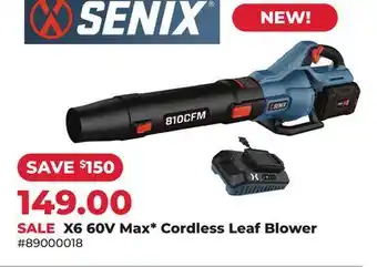 Runnings X6 60V Max* Cordless Leaf Blower offer