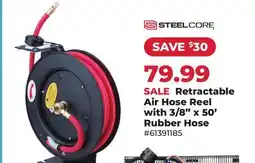 Runnings Retractable Air Hose Reel with 3/8 x 50' Rubber Hose offer