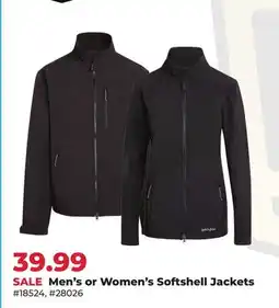 Runnings Men's or Women's Softshell Jackets offer