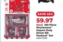 Runnings 100 Piece Shockwave Impact Duty Driver Bit Packout Set offer
