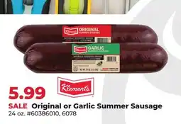 Runnings Original or Garlic Summer Sausage offer