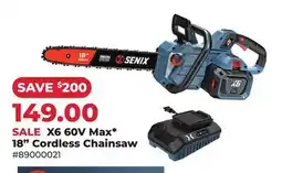 Runnings X6 60V Max* 18 Cordless Chainsaw offer