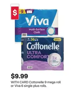 CVS Cottonelle 9 mega roll or Viva 6 single plus rolls offer
