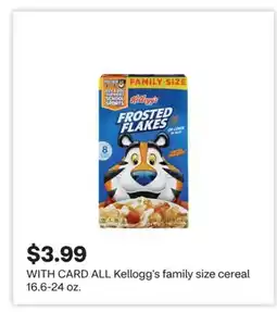 CVS ALL Kellogg's family size cereal 16.6-24 oz offer