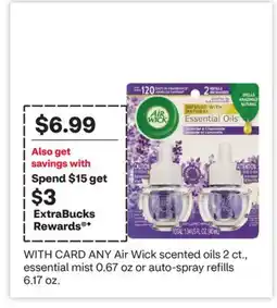 CVS ANY Air Wick scented oils 2 ct., essential mist 0.67 oz or auto-spray refills 6.17 oz offer