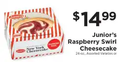 ShopRite Junior's Raspberry Swirl Cheesecake offer