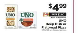 ShopRite UNO Deep Dish or Flatbread Pizza offer