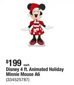 The Home Depot Disney 4 ft. Animated Holiday Minnie Mouse A6 offer
