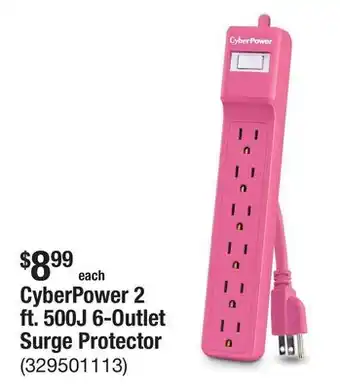 The Home Depot CyberPower 2 ft. 500J 6-Outlet Surge Protector offer