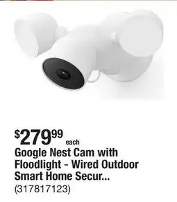The Home Depot Google Nest Cam with Floodlight - Wired Outdoor Smart Home Security Camera offer