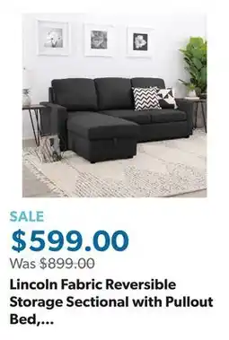 Sam's Club Lincoln Fabric Reversible Storage Sectional with Pullout Bed, Assorted Colors offer
