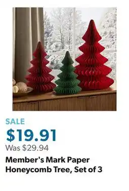 Sam's Club Member's Mark Paper Honeycomb Tree, Set of 3 offer