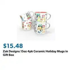 Sam's Club Zak Designs 15oz 4pk Ceramic Holiday Mugs in Gift Box offer