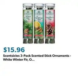 Sam's Club Scentsicles 3-Pack Scented Stick Ornaments - White Winter Fir, O Christmas Tree, and Snowberry Pine offer