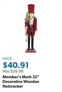 Sam's Club Member's Mark 32 Decorative Wooden Nutcracker offer