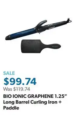 Sam's Club BIO IONIC GRAPHENE 1.25 Long Barrel Curling Iron + Paddle offer