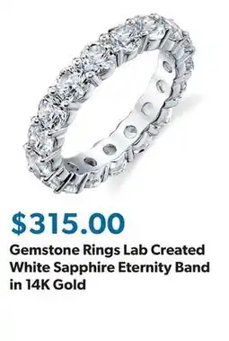 Sam's Club Gemstone Rings Lab Created White Sapphire Eternity Band in 14K Gold offer