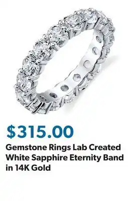 Sam's Club Gemstone Rings Lab Created White Sapphire Eternity Band in 14K Gold offer