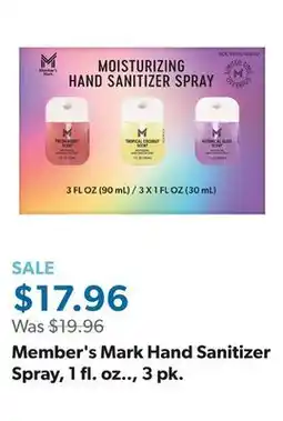 Sam's Club Member's Mark Hand Sanitizer Spray, 1 fl. oz.., 3 pk offer