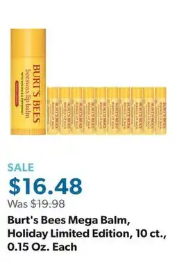 Sam's Club Burt's Bees Mega Balm, Holiday Limited Edition, 10 ct., 0.15 Oz. Each offer