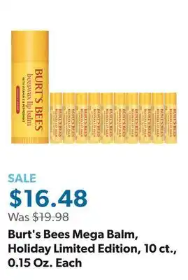Sam's Club Burt's Bees Mega Balm, Holiday Limited Edition, 10 ct., 0.15 Oz. Each offer