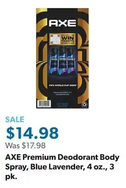 Sam's Club AXE Premium Deodorant Body Spray, Blue Lavender, 4 oz., 3 pk offer