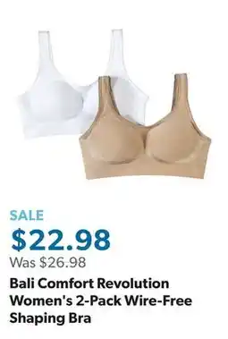 Sam's Club Bali Comfort Revolution Women's 2-Pack Wire-Free Shaping Bra offer