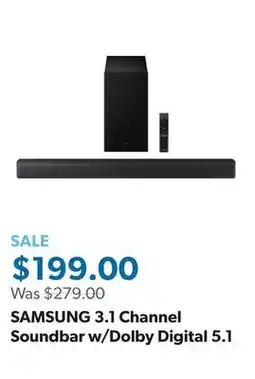 Sam's Club SAMSUNG 3.1 Channel Soundbar w/Dolby Digital 5.1 offer