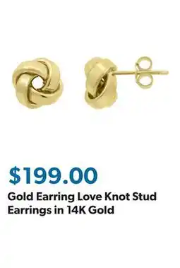 Sam's Club Gold Earring Love Knot Stud Earrings in 14K Gold offer