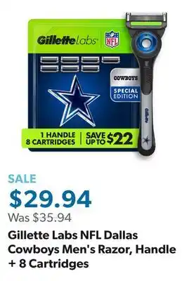 Sam's Club Gillette Labs NFL Dallas Cowboys Men's Razor, Handle + 8 Cartridges offer
