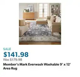 Sam's Club Member's Mark Everwash Washable 9' x 12' Area Rug offer