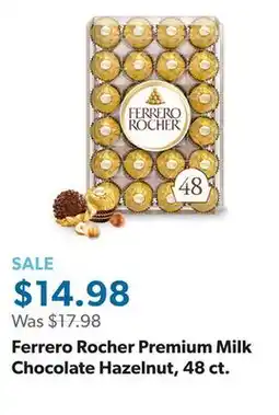 Sam's Club Ferrero Rocher Premium Milk Chocolate Hazelnut, 48 ct offer