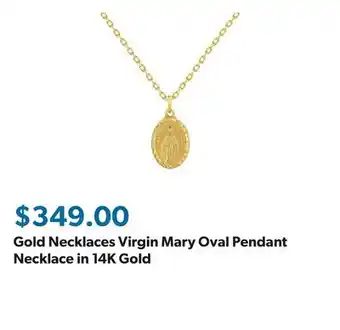 Sam's Club Gold Necklaces Virgin Mary Oval Pendant Necklace in 14K Gold offer